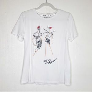 Karl Lagerfeld White Paris T-shirt Small